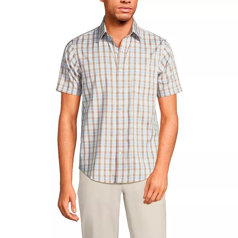 Mens Lands End Short Sleeve Travel Kit Button-Up Short Sleeve Shirt Product Image
