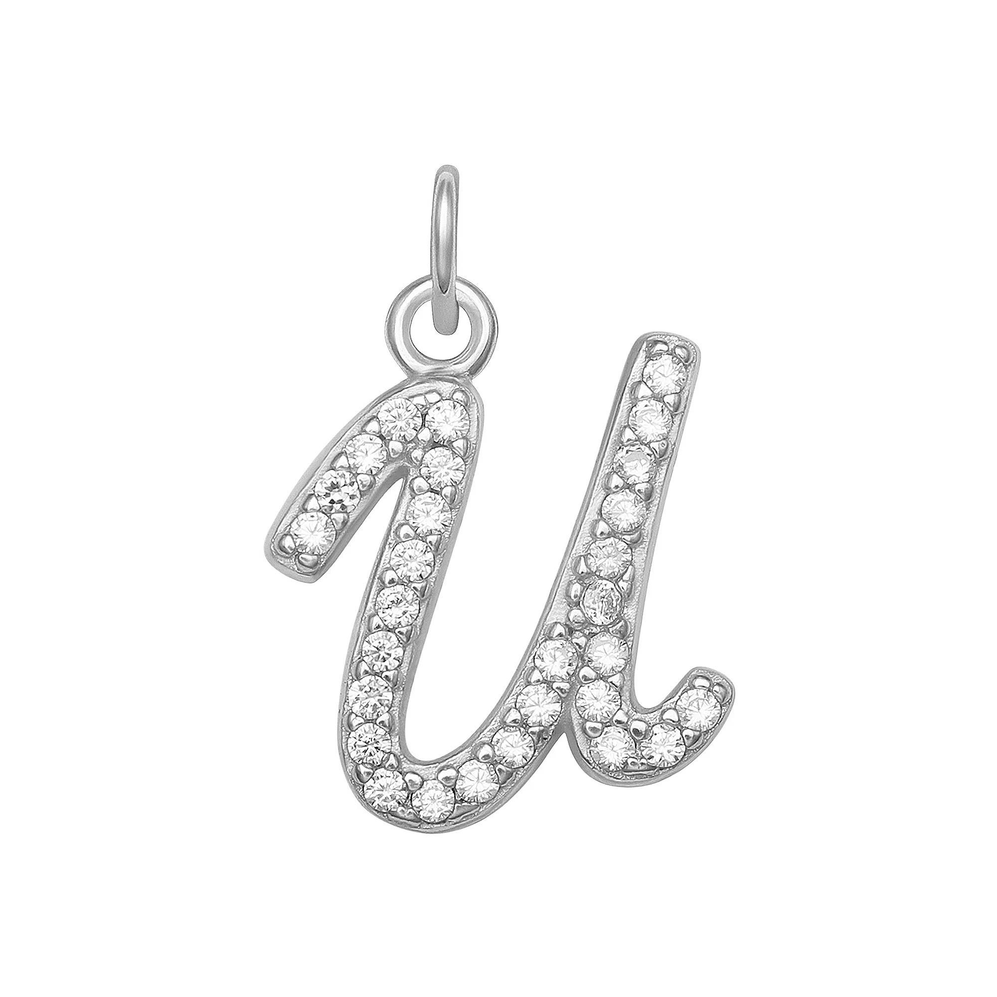 LC Lauren Conrad Sterling Silver Cubic Zirconia Initial Charm, Womens, Gold Tone O Product Image