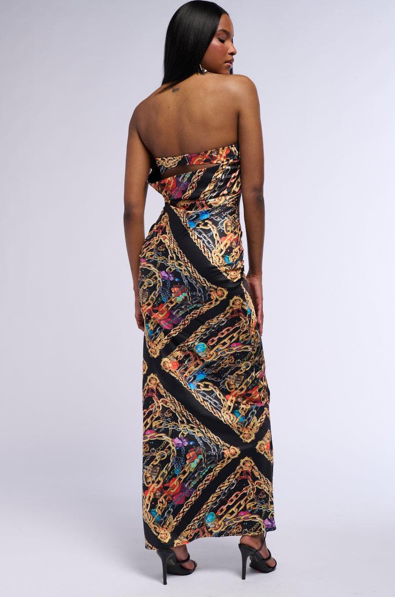 CHAINMAIL SATIN MAXI DRESS Product Image