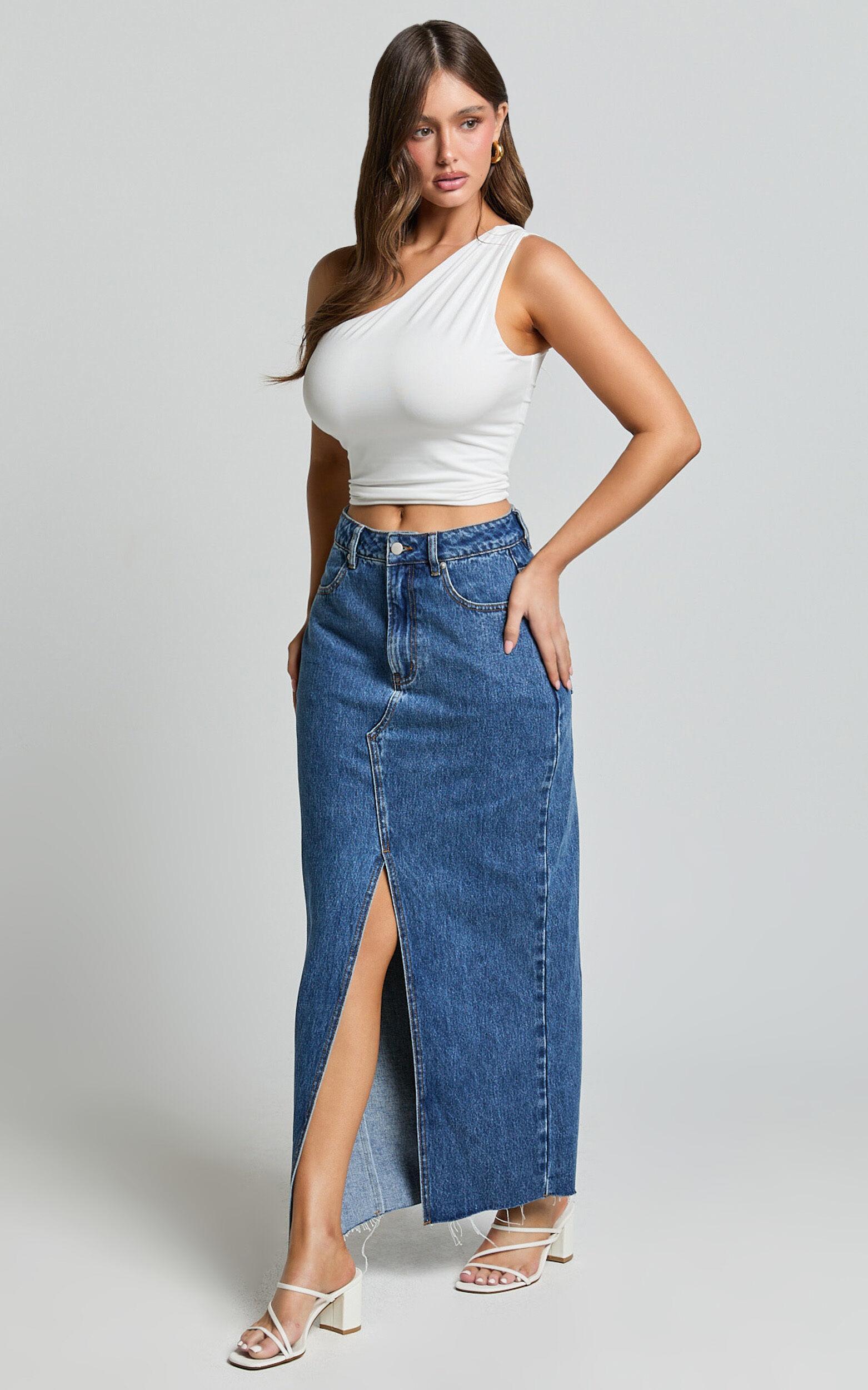 Evette Top - Jersey Gathered One Shoulder Top in Ivory Product Image