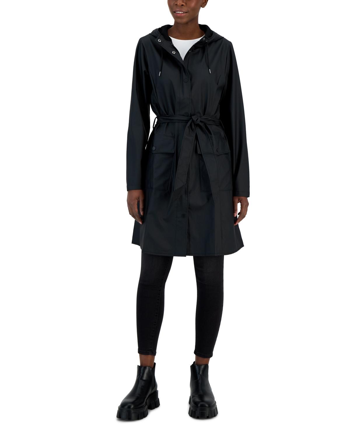 Curve Belted Trench Coat with Drawstring Hood Product Image
