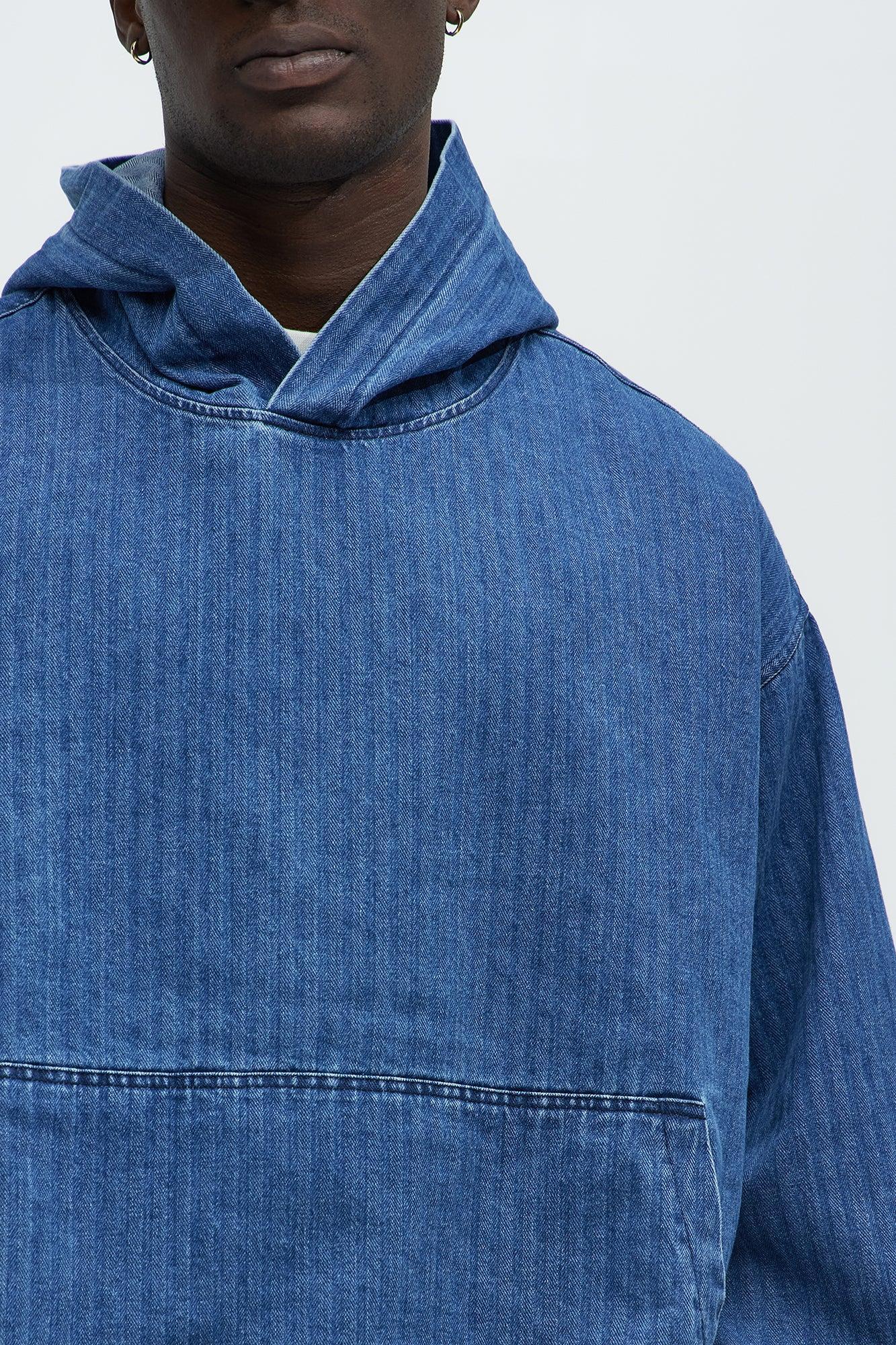 Flynn Denim Pullover Jacket - Medium Blue Wash Product Image