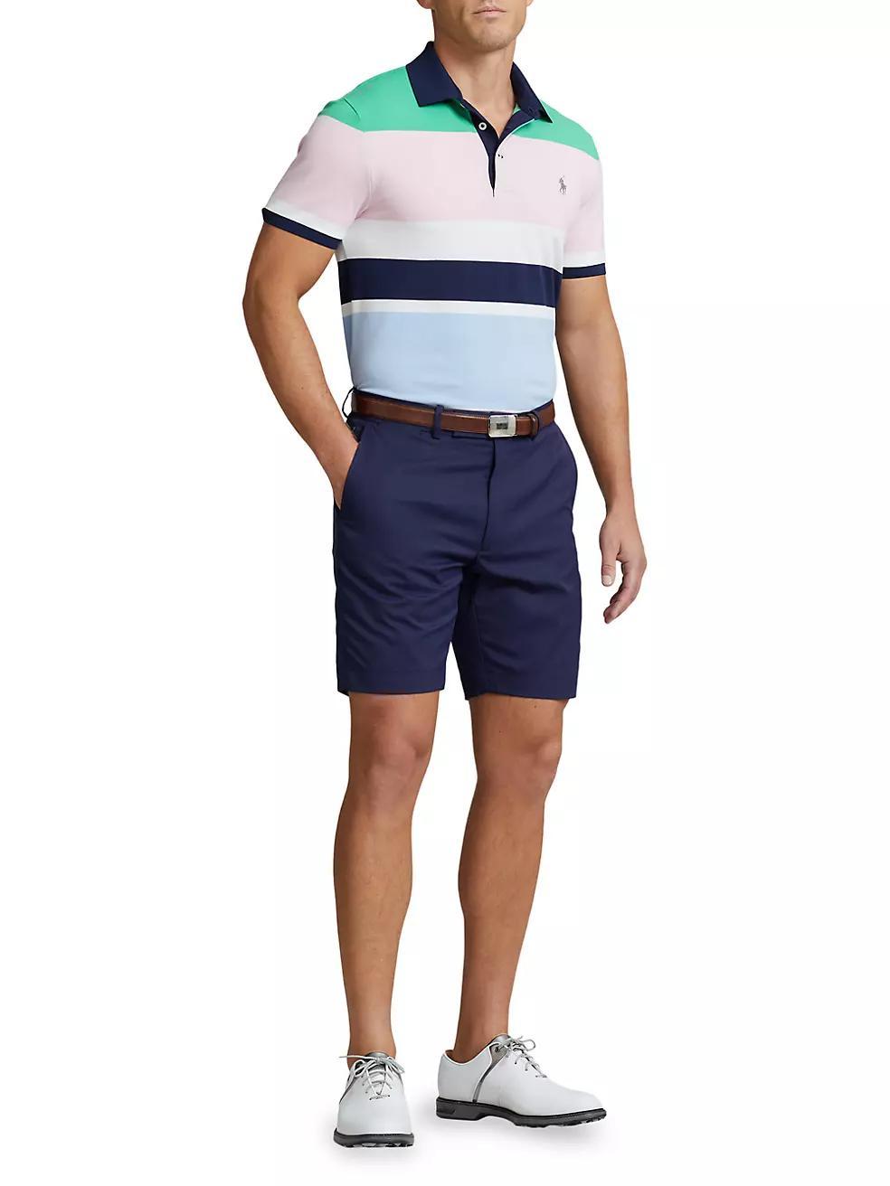Striped Stretch-Cotton Polo Shirt Product Image