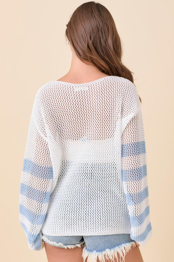Crochet Sheer Floral Top Product Image