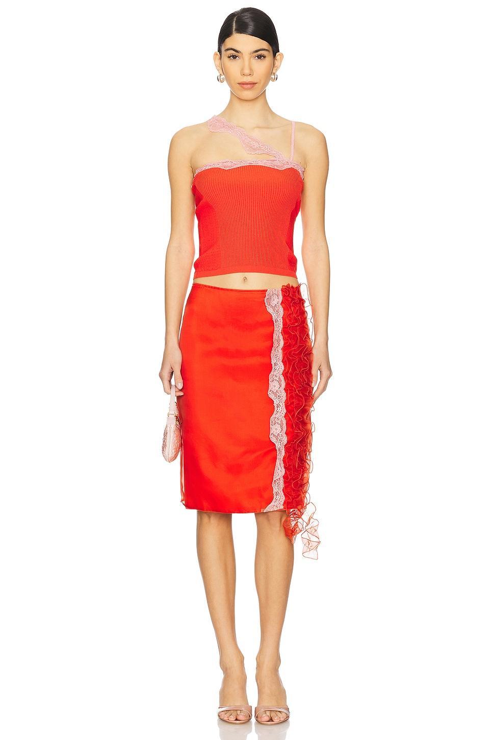 Skirt With Ruffles And Lace Detail Vaillant Product Image