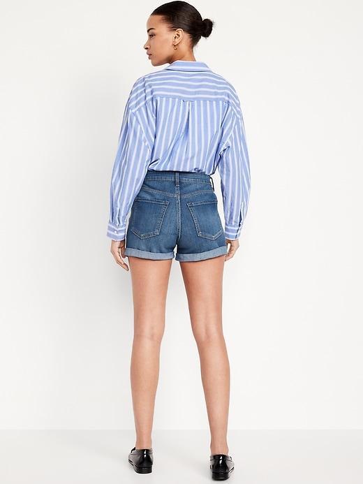High-Waisted Wow Jean Shorts -- 3-inch inseam Product Image
