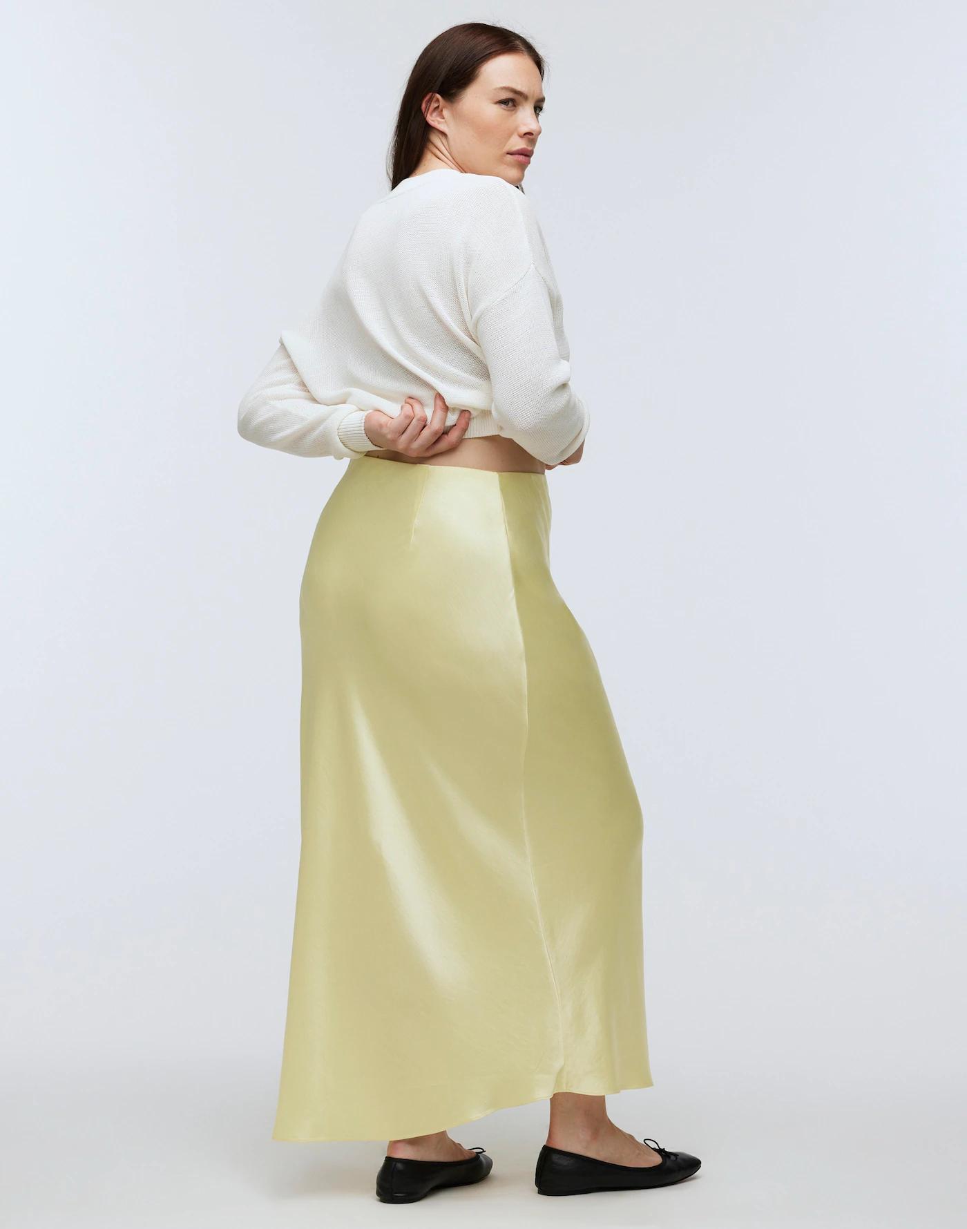 Satin Maxi Slip Skirt Product Image