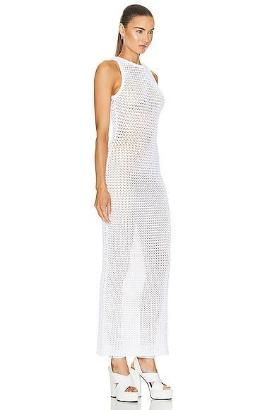 ALAÏA White 3d Waffle Maxi Dress Product Image