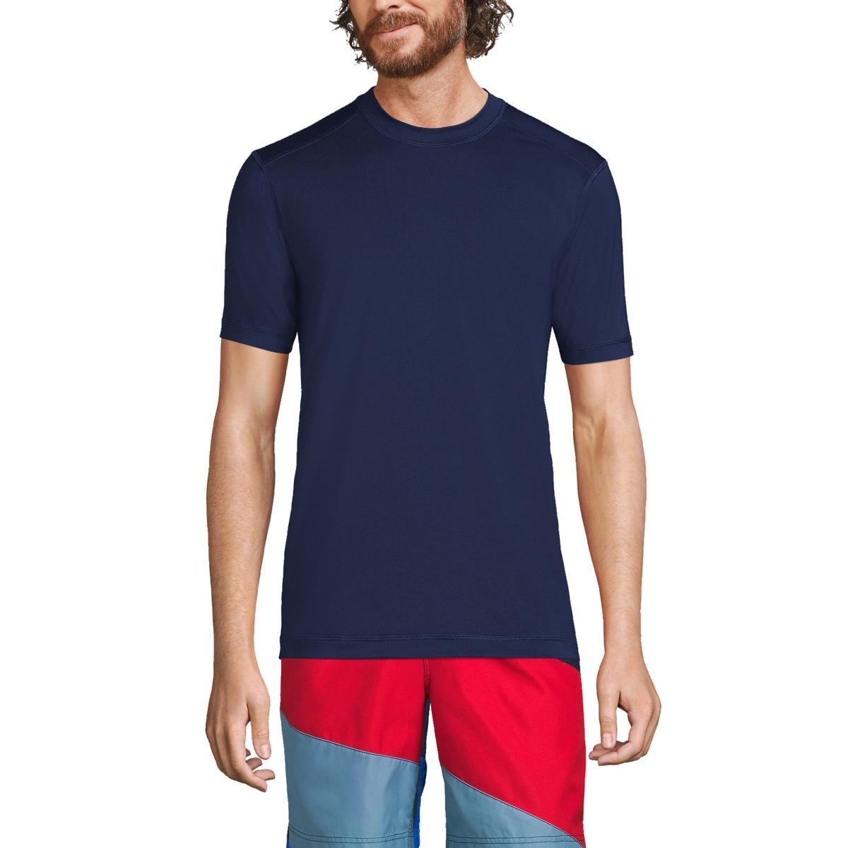 Big & Tall Lands' End SPF Short Sleeve Tee, Men's, Size: XL Tall, Evening Blue Grey Product Image