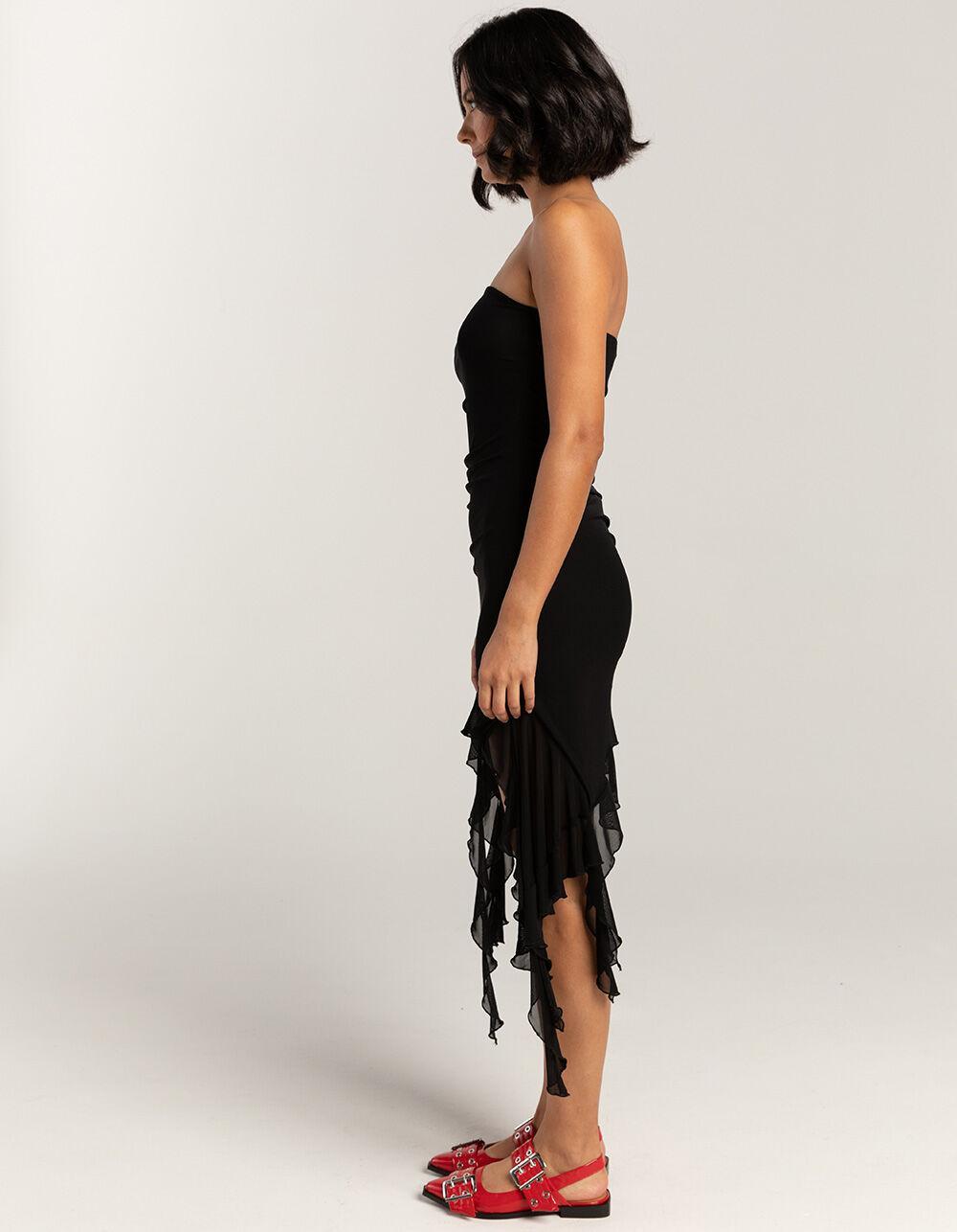 FULL TILT Waterfall Rosette Womens Tube Dress - BLACK Product Image