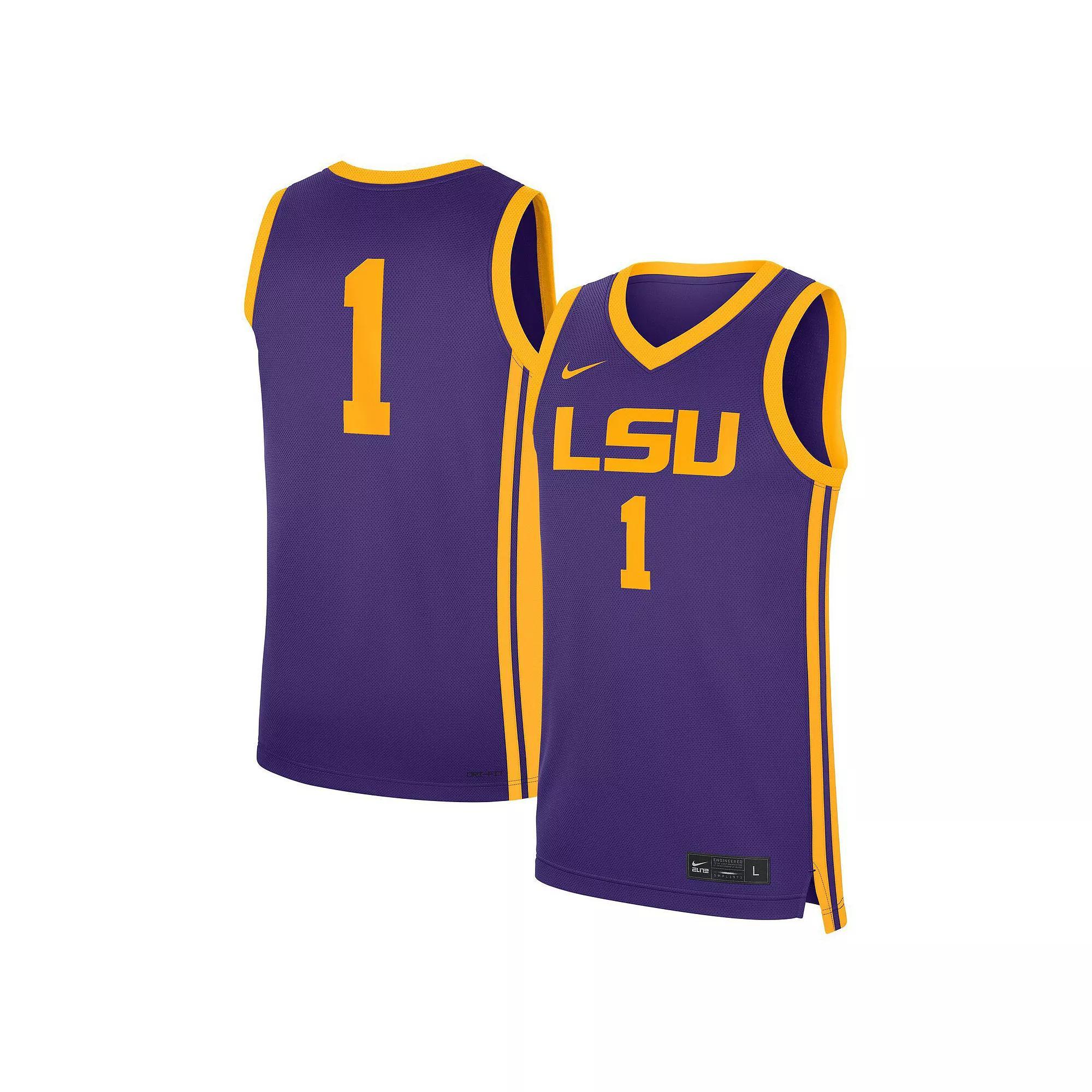 Men's Nike #1 Purple LSU Tigers Road Replica Jersey, Size: 3XL Product Image