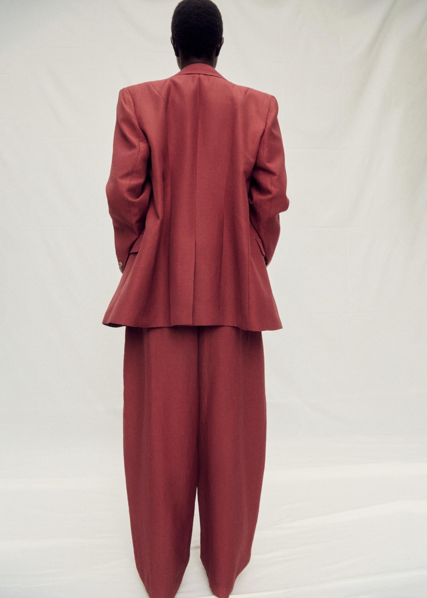 Linen-blend suit blazer - Women | MANGO USA Product Image