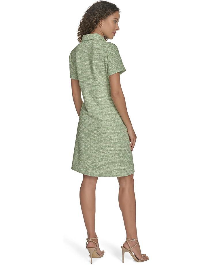Women's Calvin Klein Tweed Short Sleeve Collared Dress Product Image