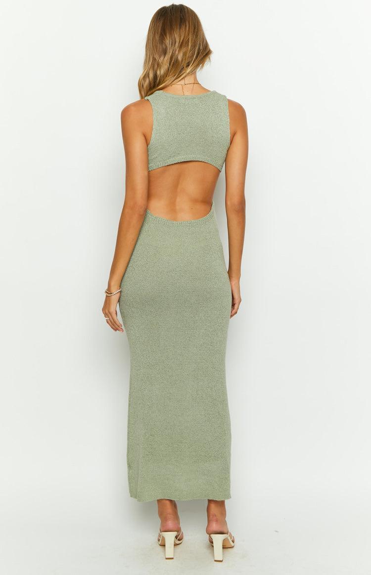 Lottie Khaki Knit Maxi Dress Product Image