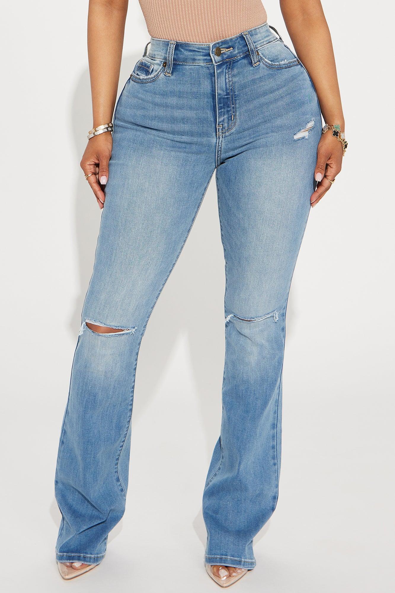 Pleasure Seeker Soft Stretch Flare Jeans - Medium Wash Product Image