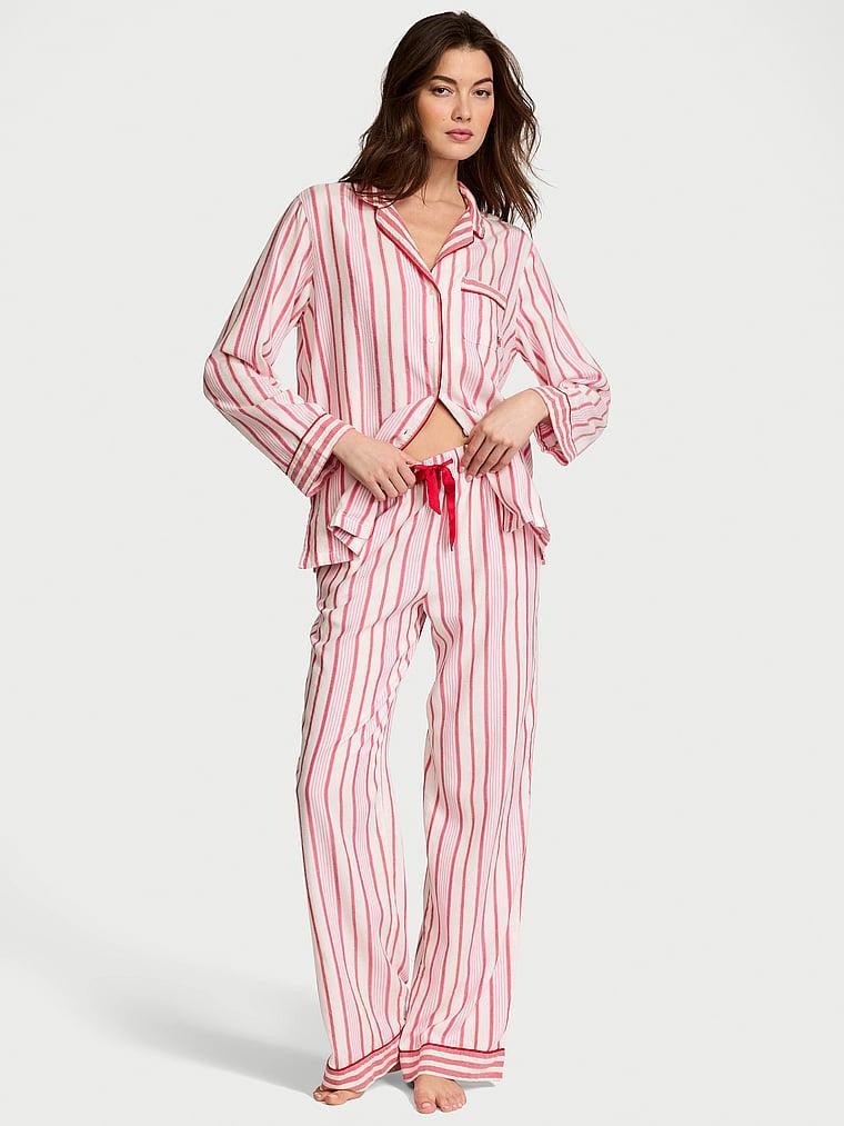 Flannel Popover Long Pajama Set Product Image