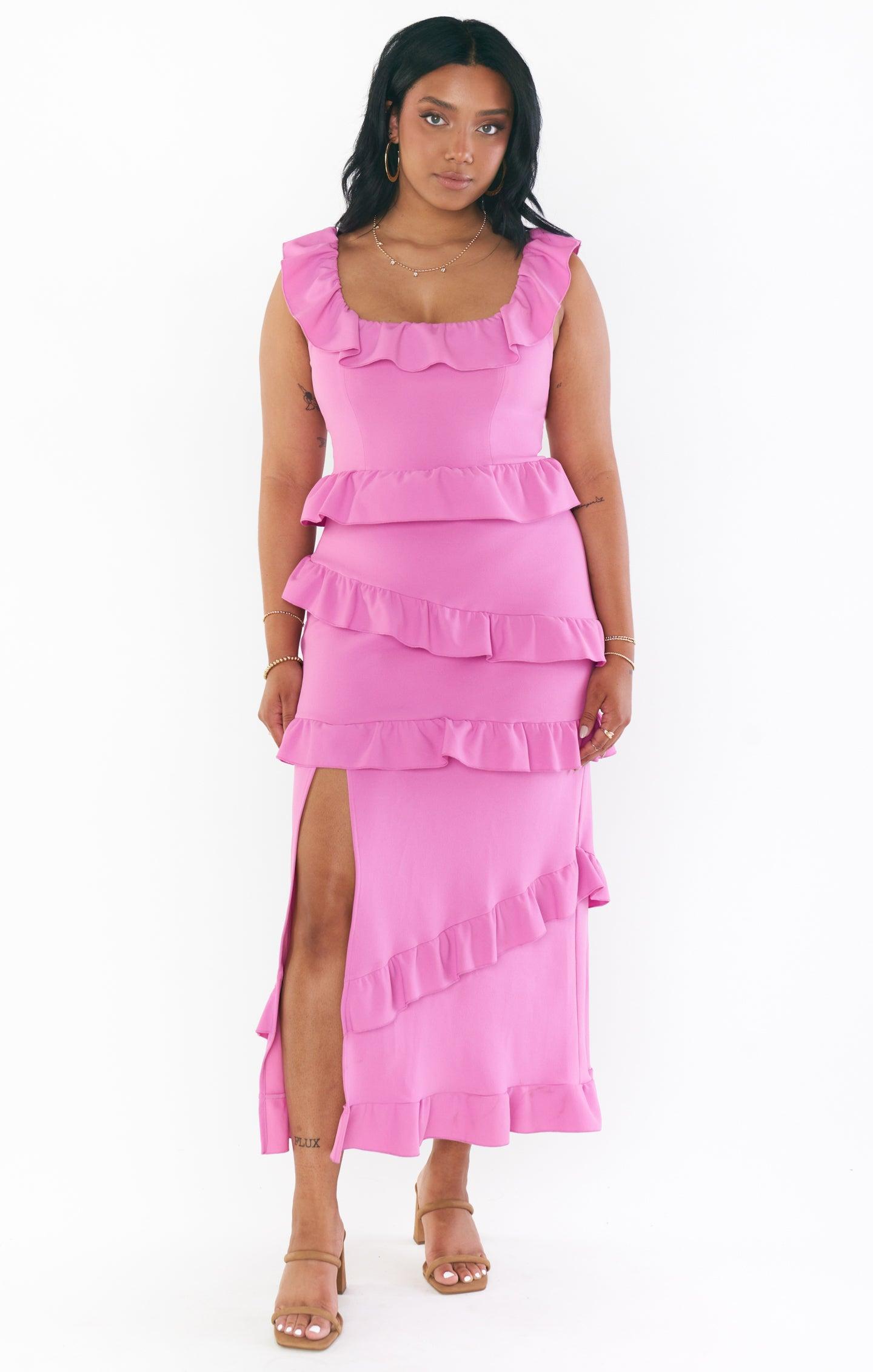 Greta Dress ~ Pink Lilac Stretch Product Image