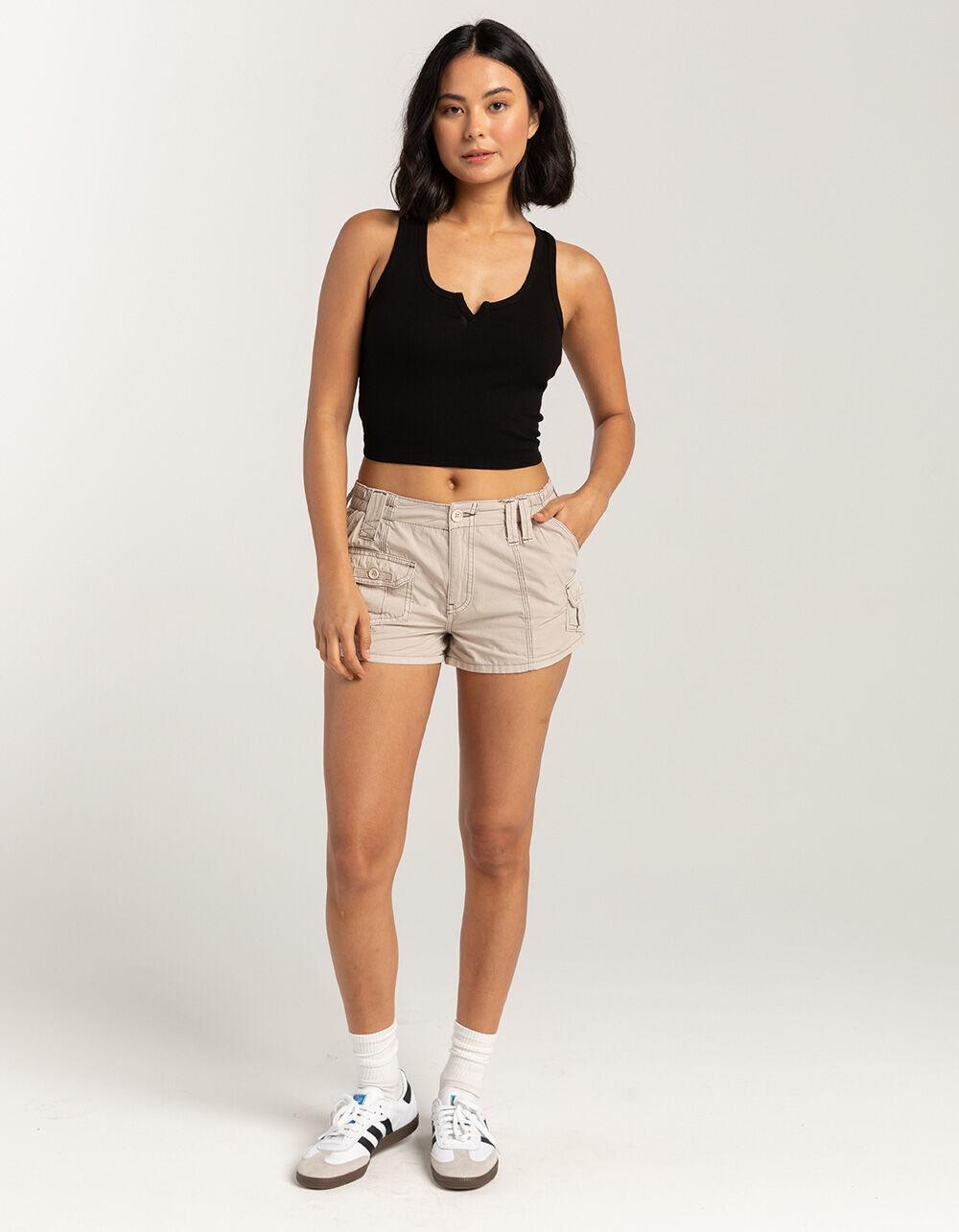 BDG Urban Outfitters Y2K Womens Cargo Mini Shorts - STONE Product Image