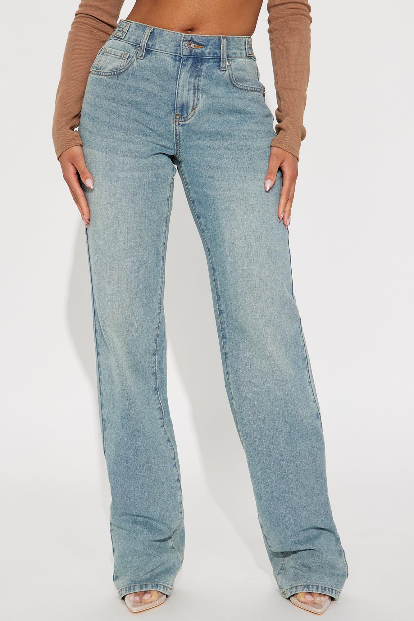 Dani Drop Waist Straight Leg Jeans - Medium Wash Product Image