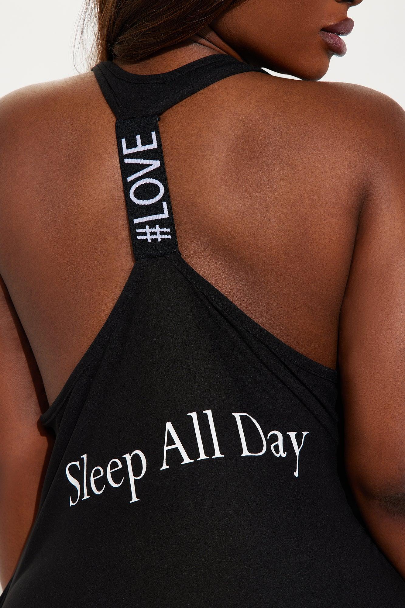 Stay Up All Night PJ Sleep Dress - Black Product Image