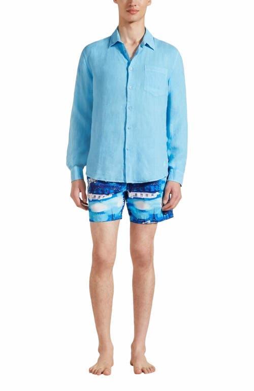 Mens Long-Sleeve Linen Shirt Product Image