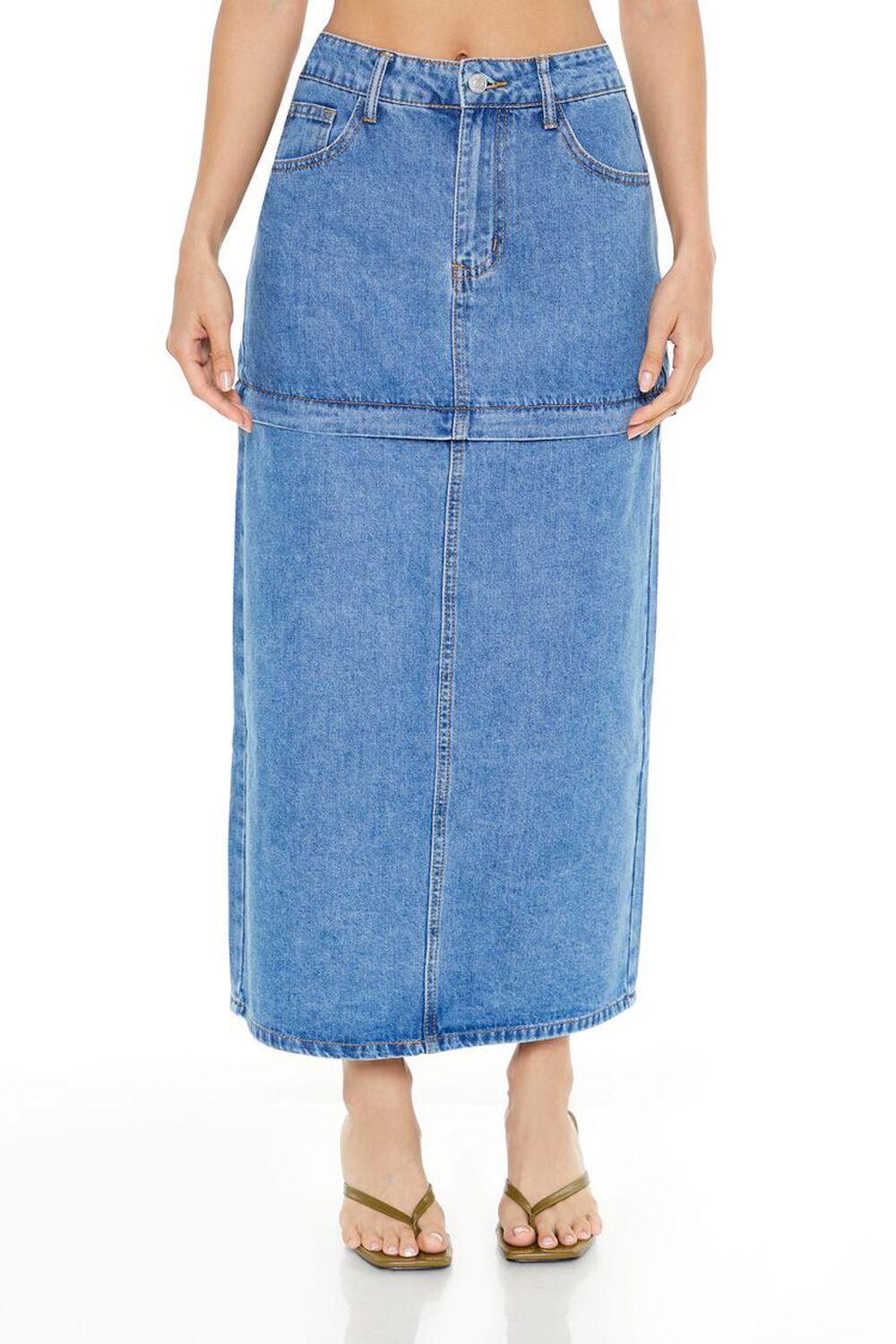 Convertible Denim Maxi Skirt | Forever 21 Product Image