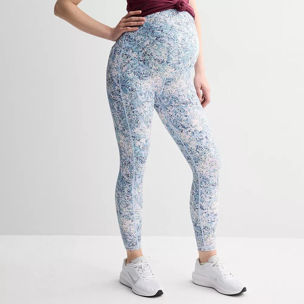 Maternity Tek Gear® Ultrastretch 7/8 Leggings, Women's, Size: XL, Blue Spots Product Image