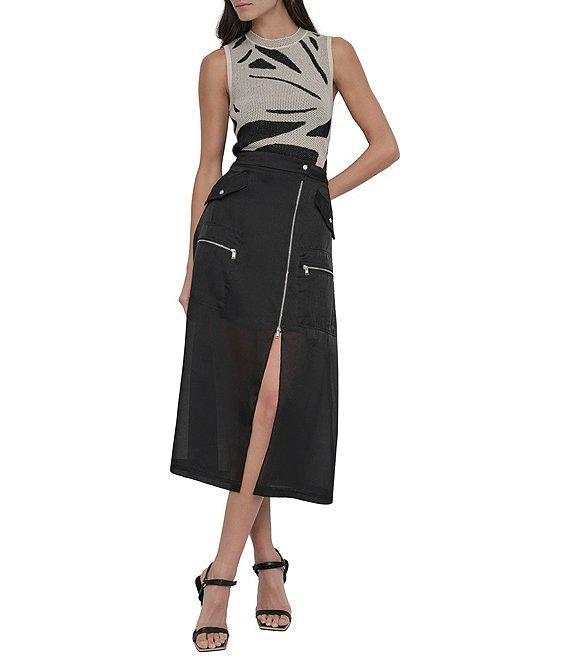 DKNY Organza Cargo A-Line Midi Skirt Product Image