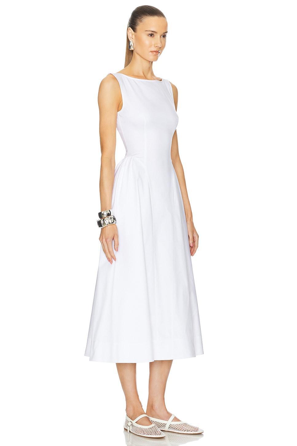 Stretch Cotton Sateen Midi Dress Helsa Product Image
