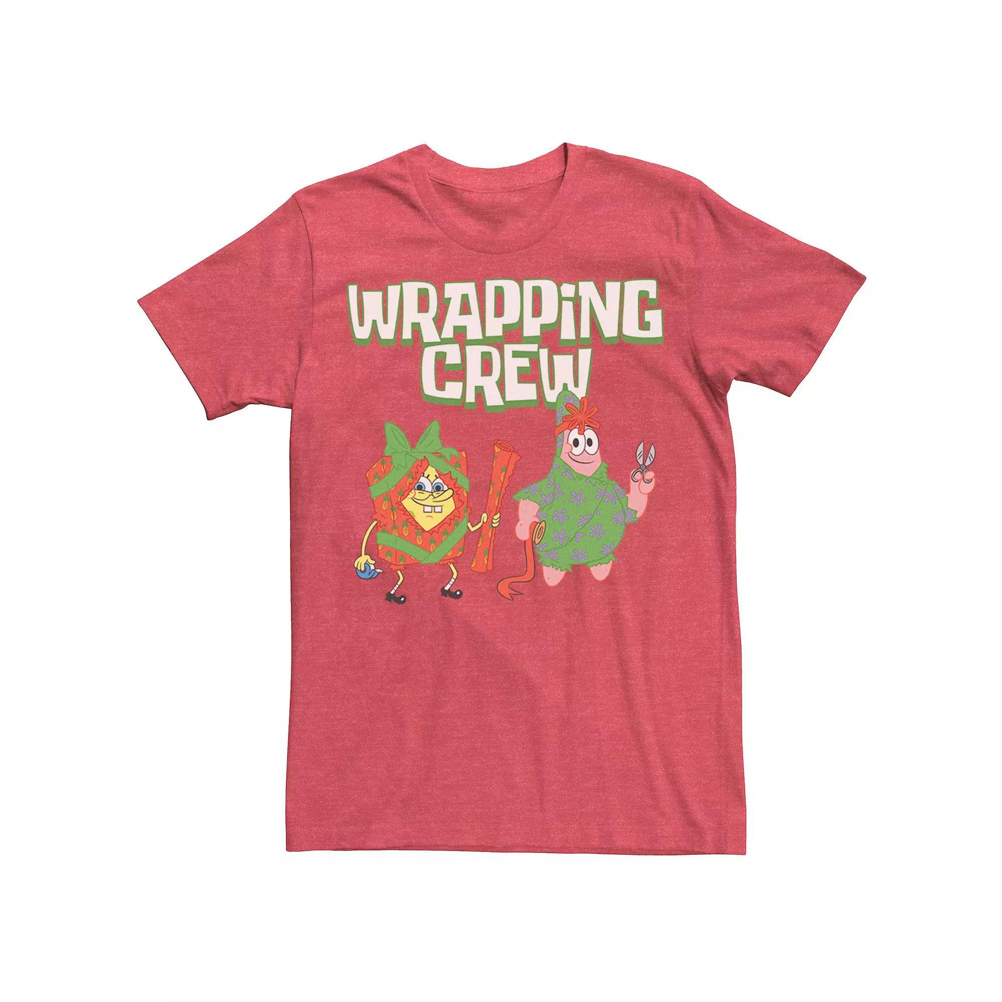 Men's Spongebob Squarepants Patrick Wrapping Crew Tee, Size: XL, Red Grey Product Image