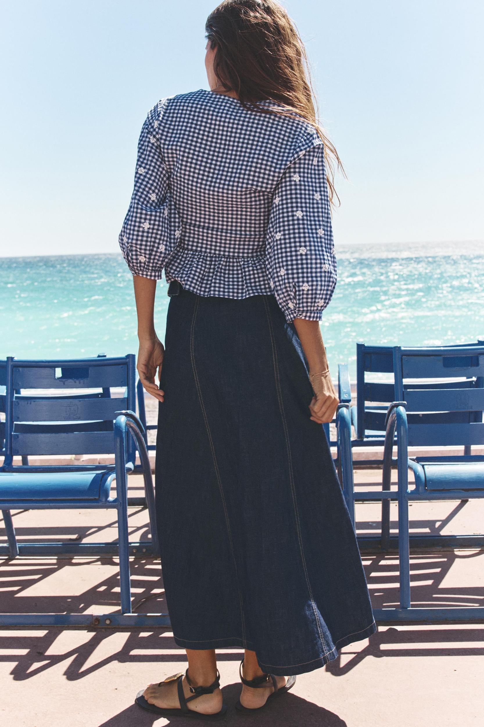 EMBROIDERED GINGHAM TOP Product Image