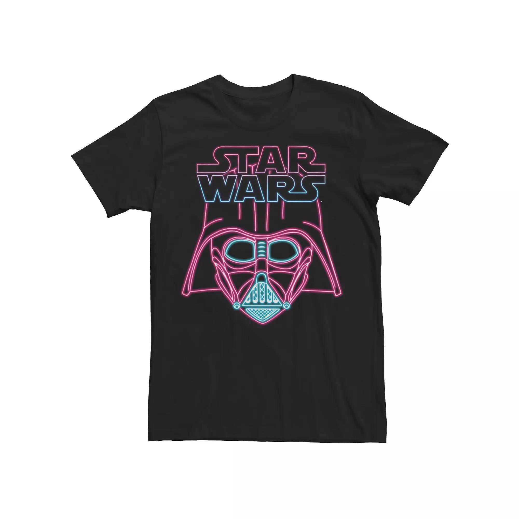 Mens Star Wars Darth Vader Neon Light Helmet Logo Tee Product Image