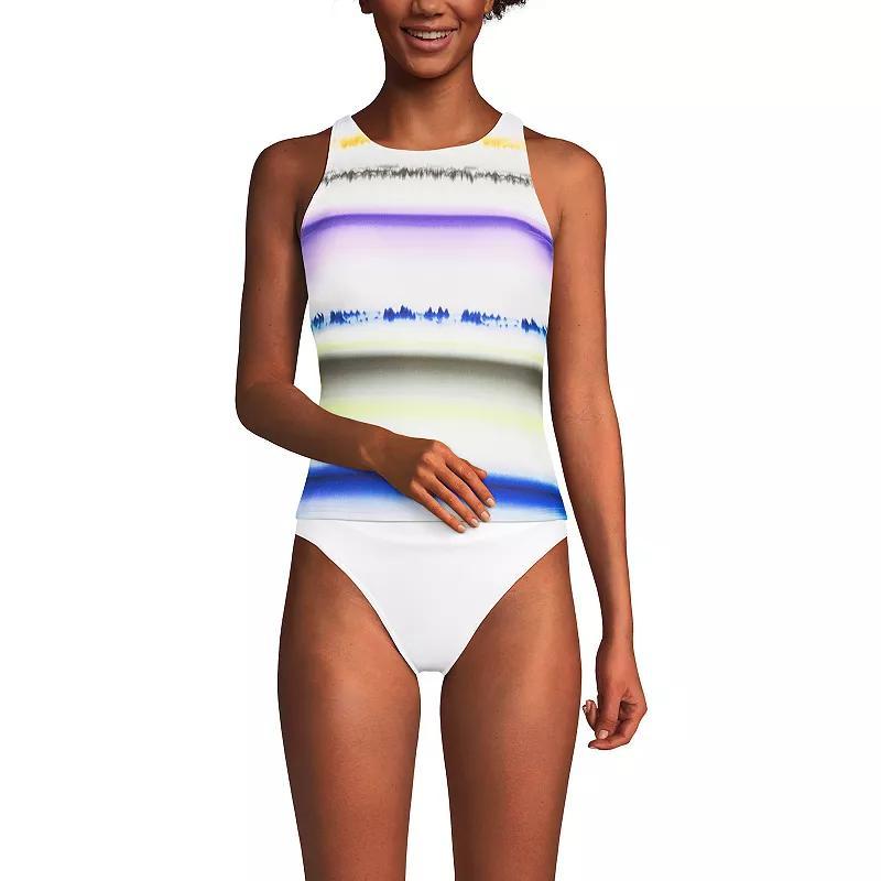 Petite Lands' End Tugless High Neck Strappy Back Tankini Swimsuit Top, Women's, Size: 8D, Wild Purple Product Image