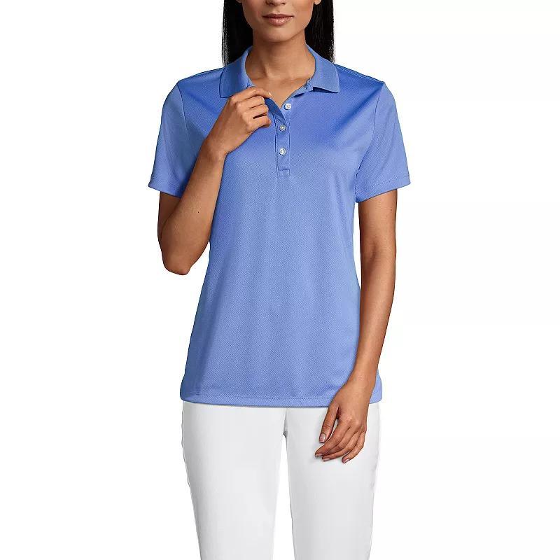 Women's Lands' End Short Sleeve Solid Active Polo Shirt, Size: XL, True Blue Product Image