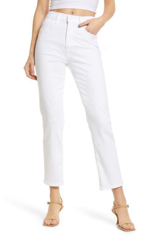 MOTHER High Waisted Rider Ankle in White. Size 24, 26, 27, 28, 30, 31, 32, 33, 34. Product Image