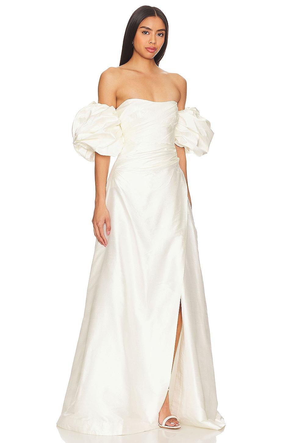 La Lune Cirrus Silk Draped Corset Split Maxi Dress Shona Joy Product Image