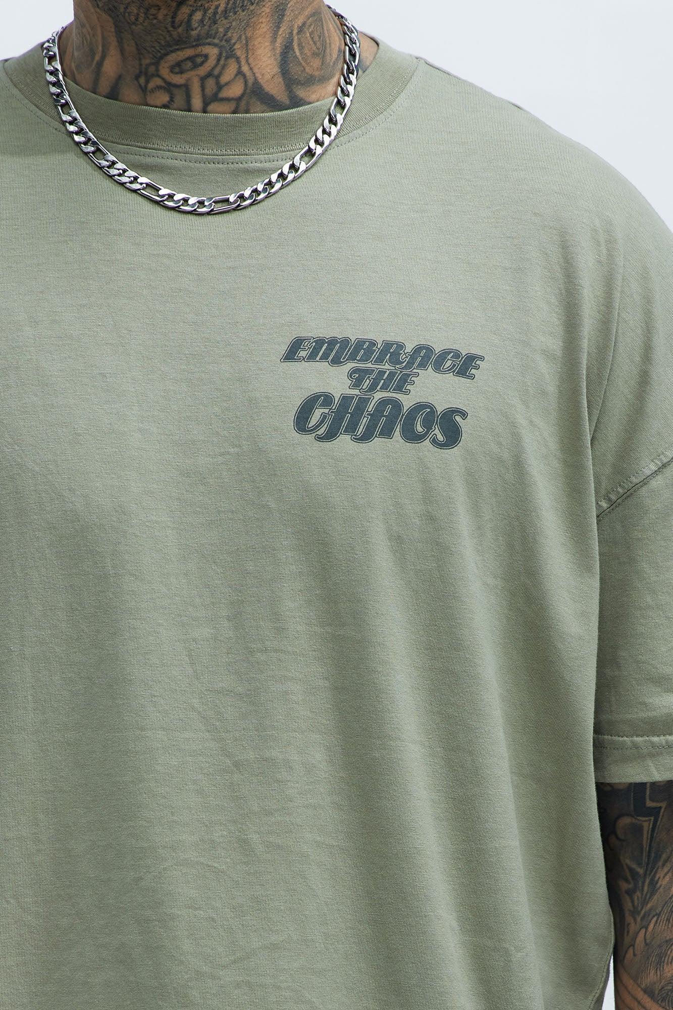 Embrace Chaos Oversized Short Sleeve Tee - Olive Product Image