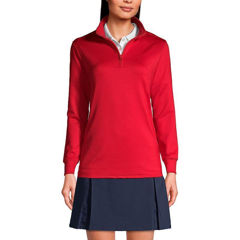 Womens Lands End Quarter Zip Pullover Blue Product Image
