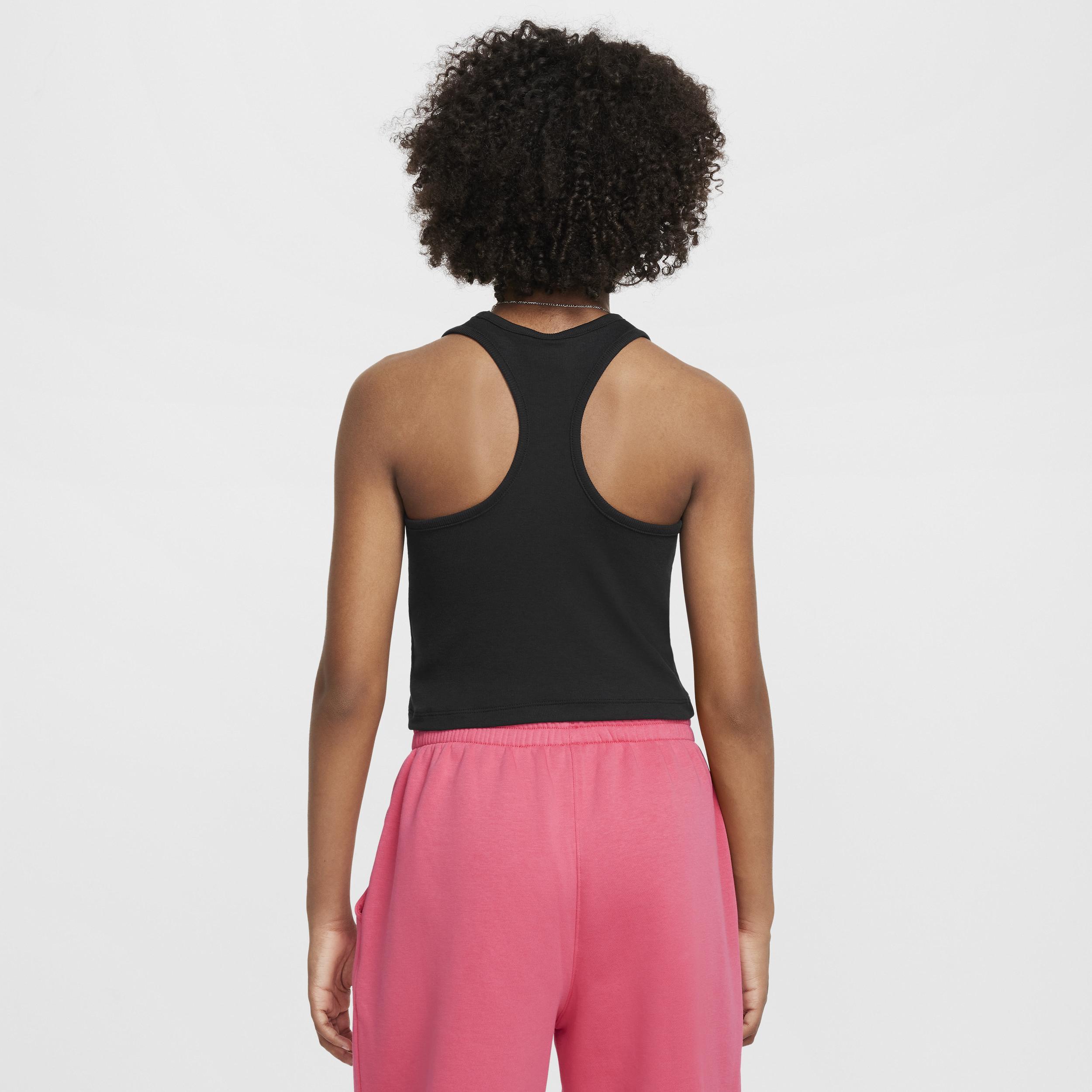 Nike Kids' Sportswear Rib Racerback Tank in Black at Nordstrom Product Image