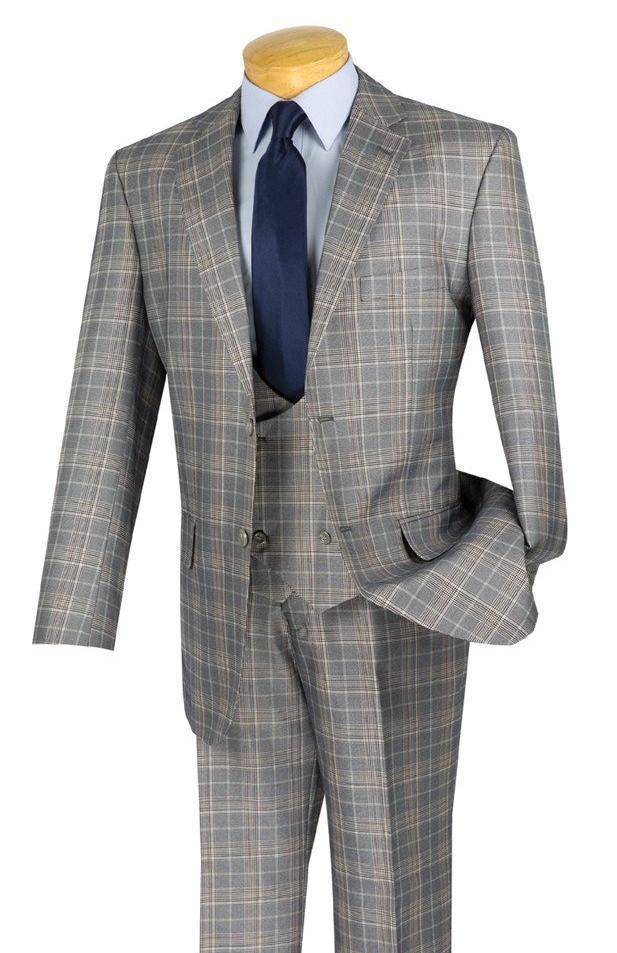 Renaissance Collection - Regular Fit 3 Piece Suit Gray Product Image