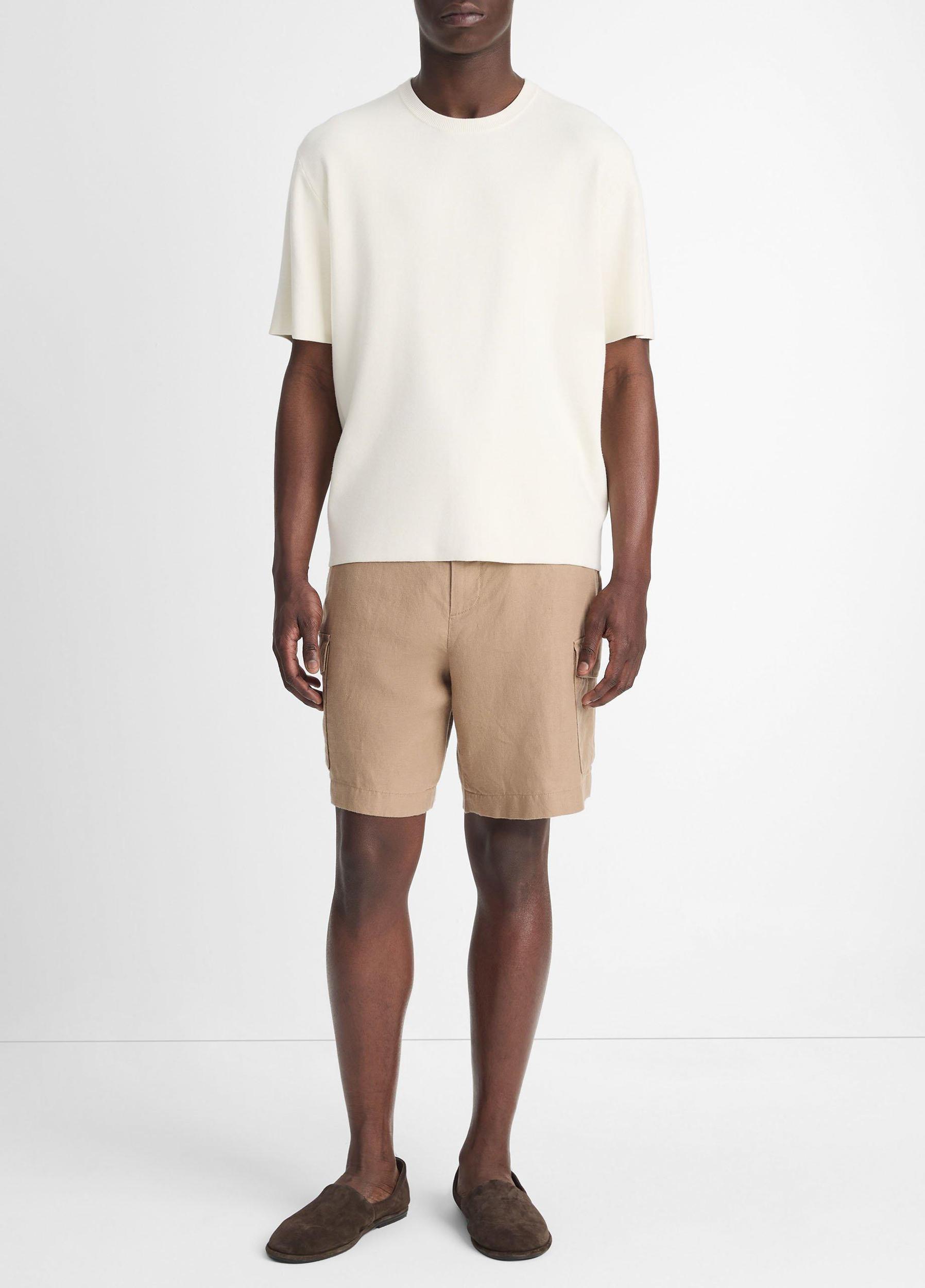 Mens Milano Short-Sleeve Crew Neck Sweater, Classic Cream, Size L Vince Product Image
