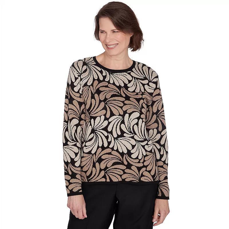 Women's Alfred Dunner Geometric Ombre Scroll Top, Size: Large, Grey Product Image