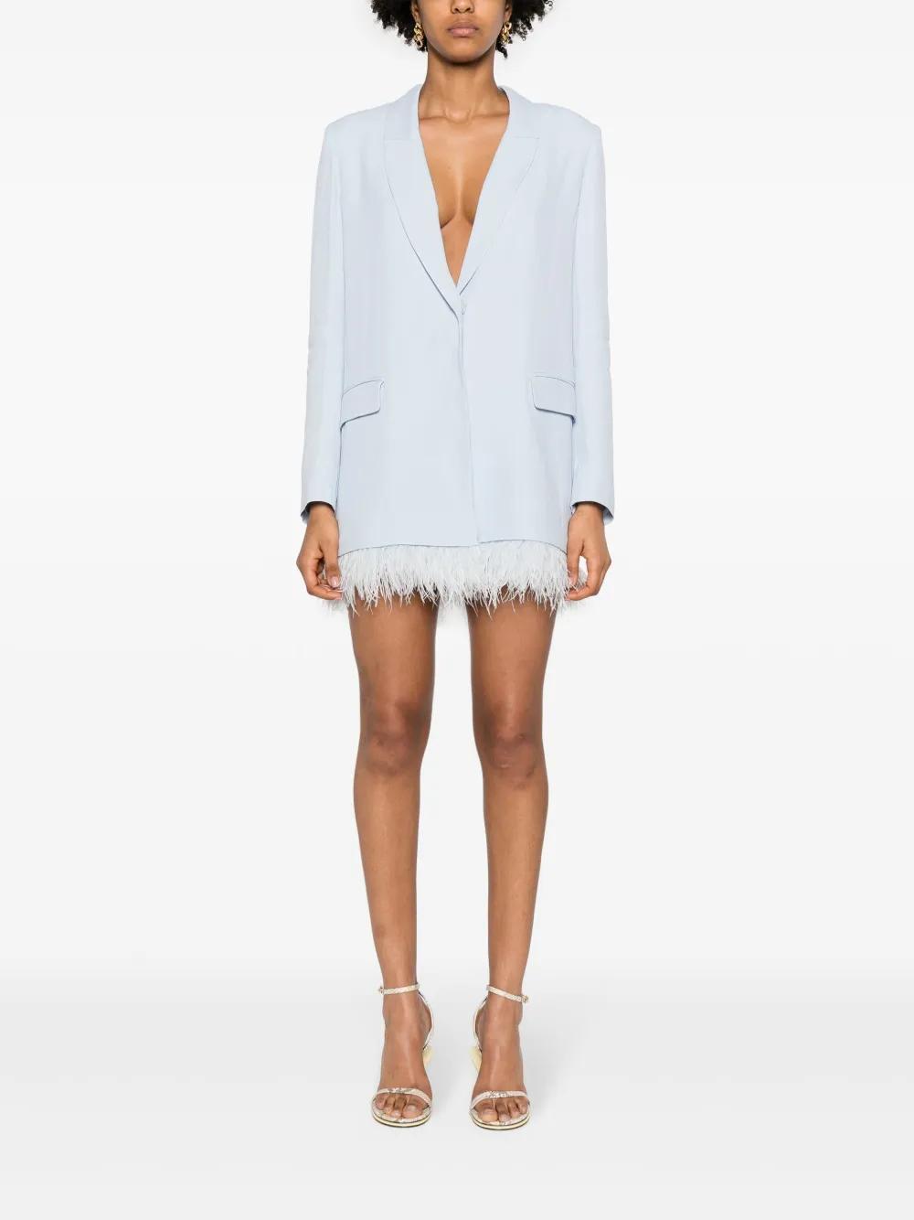 feather-trim satin blazer Product Image