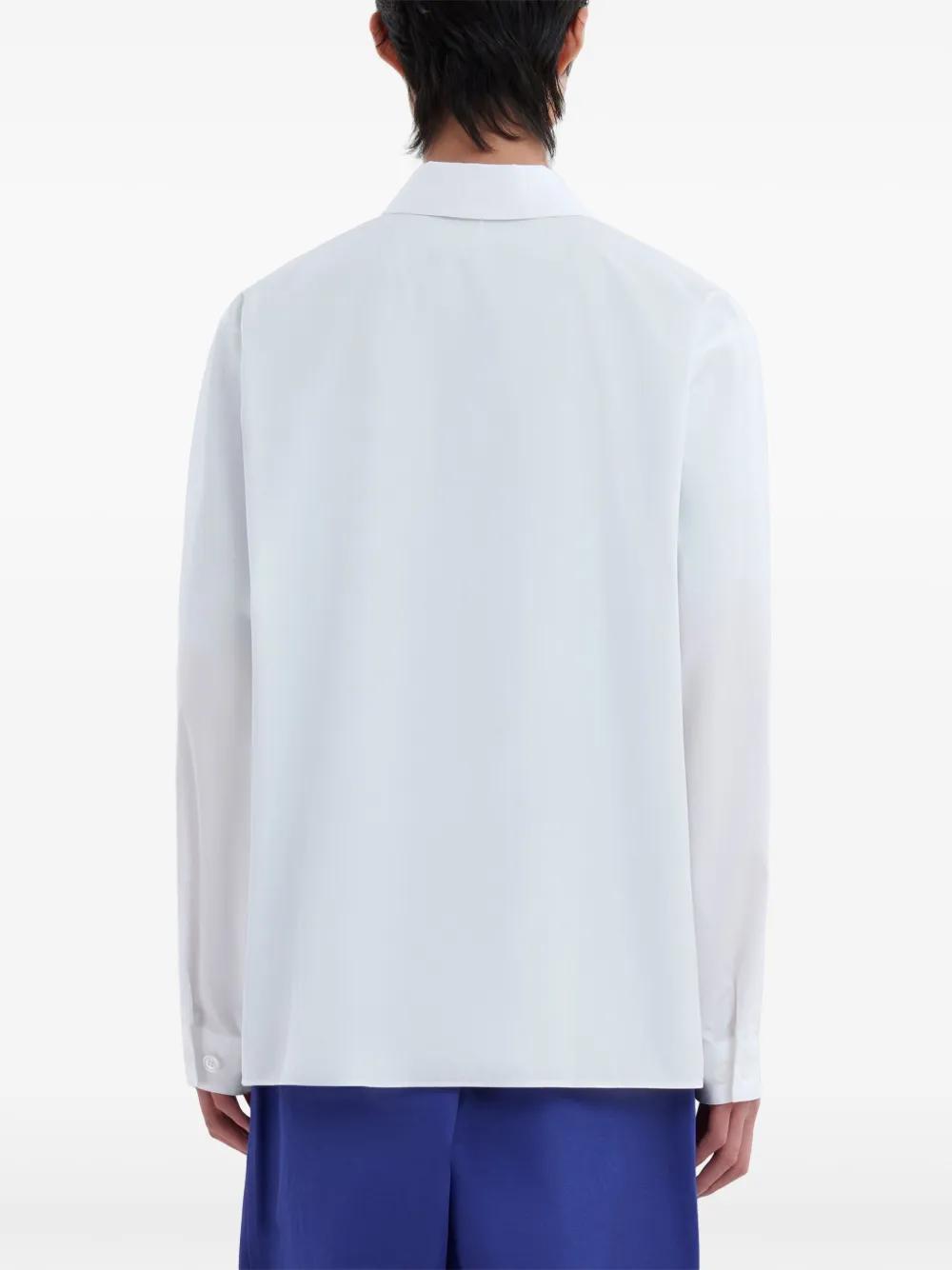 logo-print zip-up cotton shirt Product Image