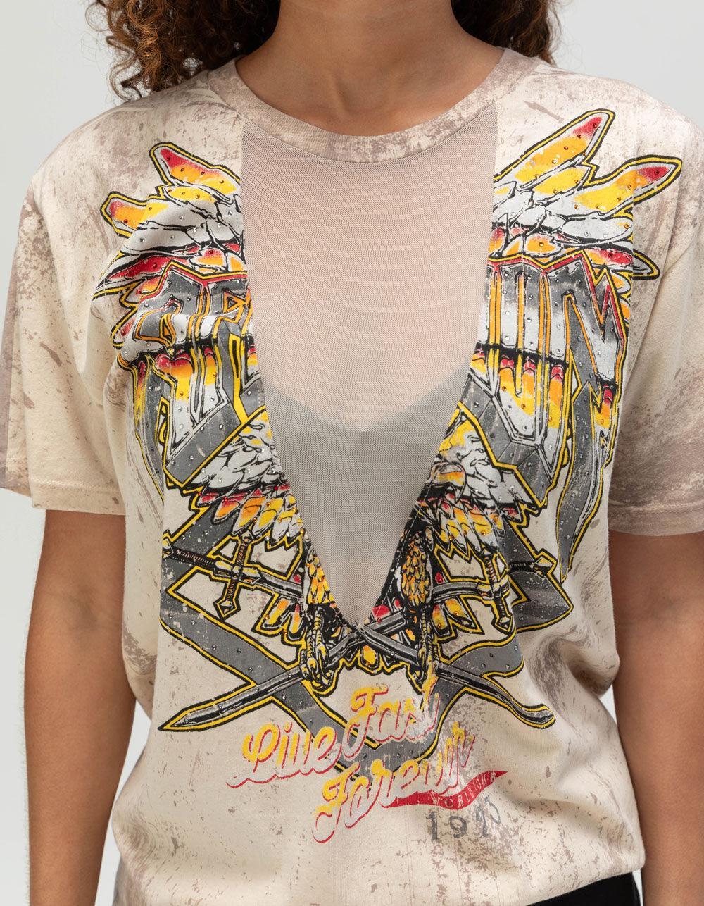 AFFLICTION AC Roadie Womens Tee - OFF WHITE Product Image