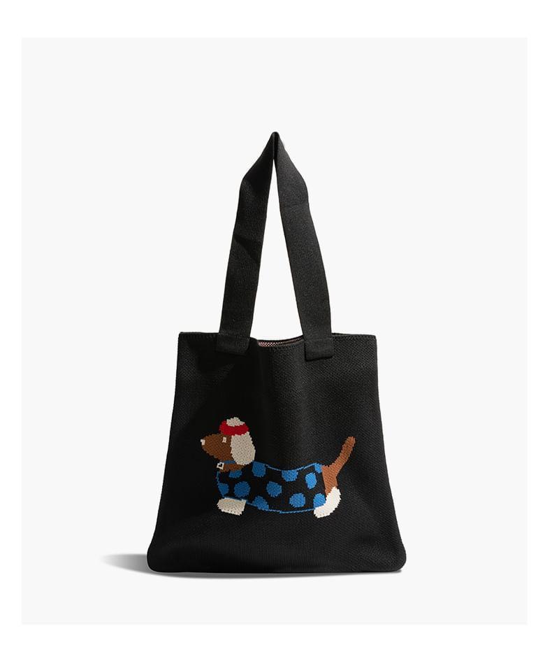 Dog Print Knit Tote Bag Product Image