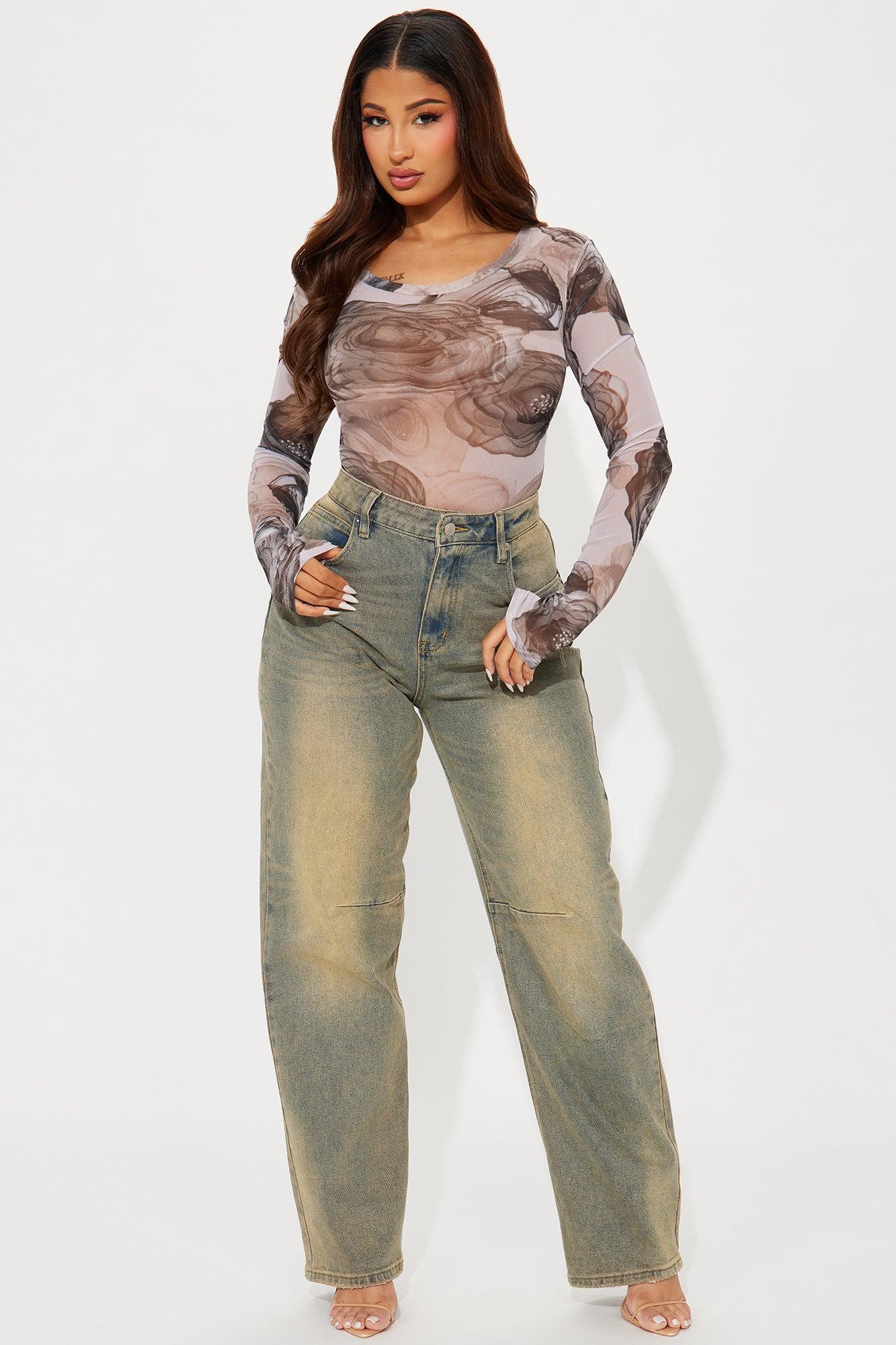Life's A Rose Mesh Top - Brown/combo Product Image