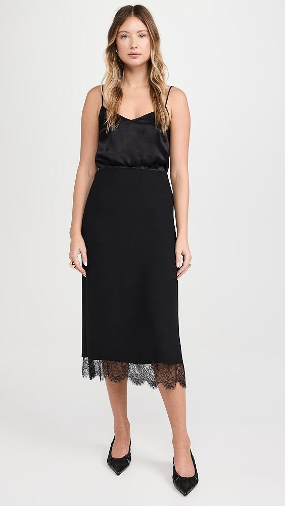 Vince Lace Paneled Straight Skirt | Shopbop Product Image