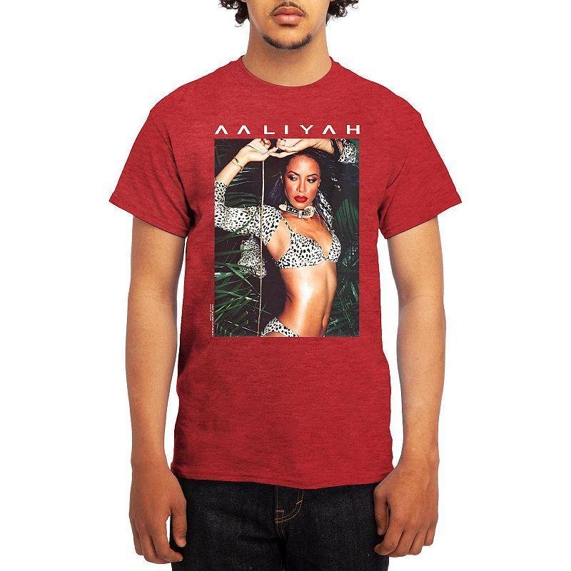 Men's Aaliyah Animal Print Modern Tee, Size: Small, Grey Red Product Image