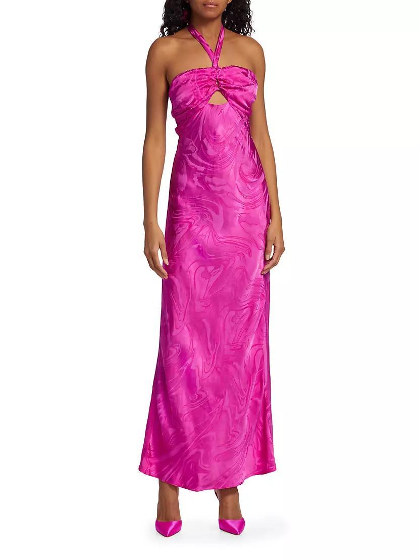 Toula Marbled Satin Floor-Length Dress Product Image